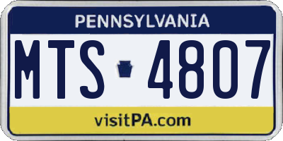 PA license plate MTS4807