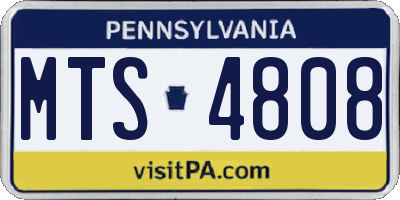 PA license plate MTS4808