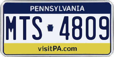 PA license plate MTS4809