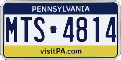 PA license plate MTS4814