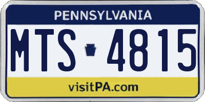 PA license plate MTS4815