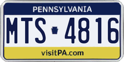PA license plate MTS4816