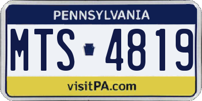 PA license plate MTS4819