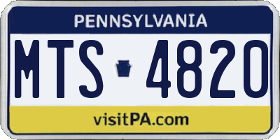 PA license plate MTS4820