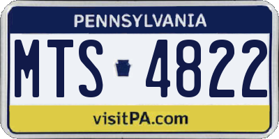 PA license plate MTS4822