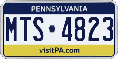 PA license plate MTS4823