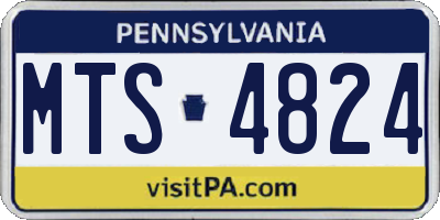 PA license plate MTS4824