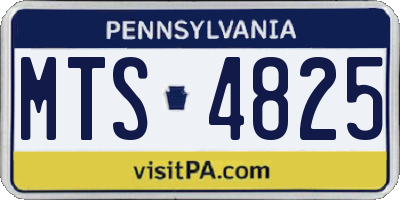 PA license plate MTS4825