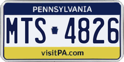 PA license plate MTS4826