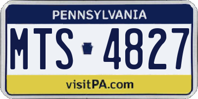 PA license plate MTS4827