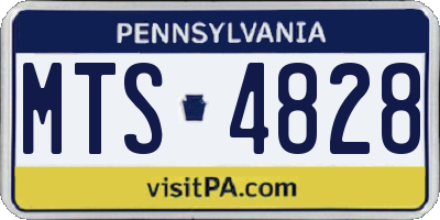 PA license plate MTS4828