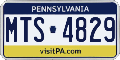 PA license plate MTS4829
