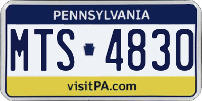 PA license plate MTS4830