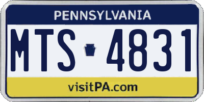 PA license plate MTS4831
