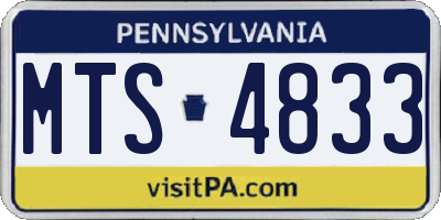 PA license plate MTS4833