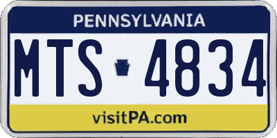 PA license plate MTS4834