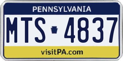 PA license plate MTS4837