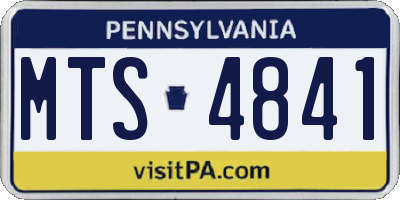 PA license plate MTS4841