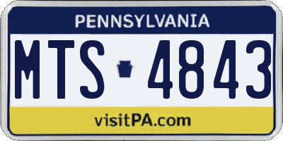 PA license plate MTS4843