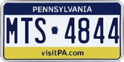 PA license plate MTS4844