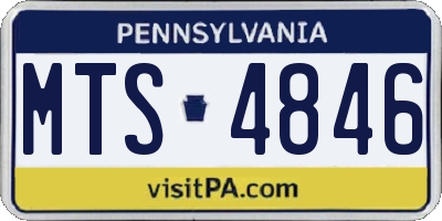 PA license plate MTS4846