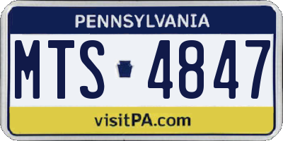 PA license plate MTS4847