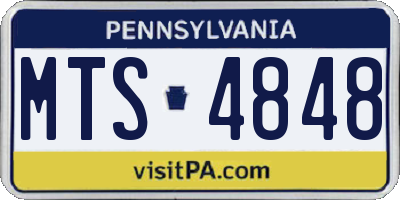 PA license plate MTS4848