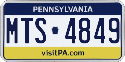 PA license plate MTS4849