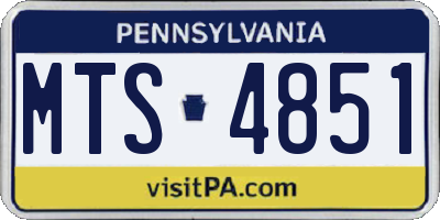 PA license plate MTS4851