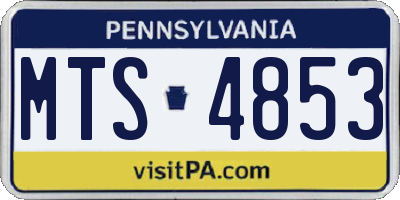 PA license plate MTS4853