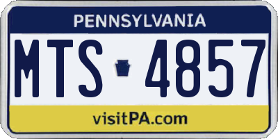 PA license plate MTS4857