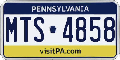 PA license plate MTS4858