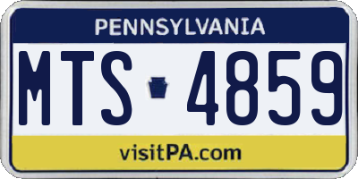 PA license plate MTS4859