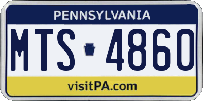 PA license plate MTS4860