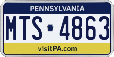 PA license plate MTS4863