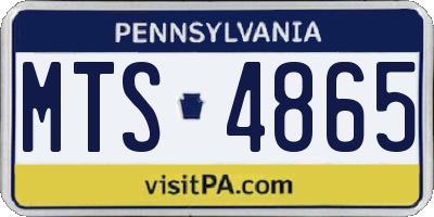 PA license plate MTS4865