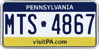 PA license plate MTS4867