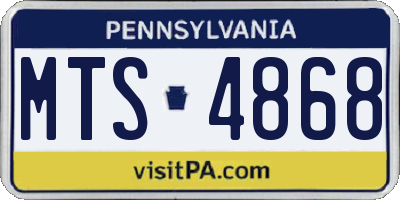PA license plate MTS4868