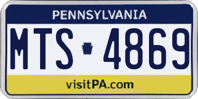 PA license plate MTS4869