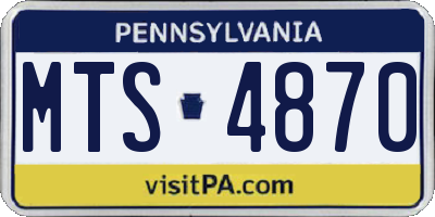 PA license plate MTS4870