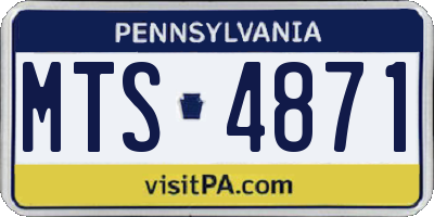 PA license plate MTS4871