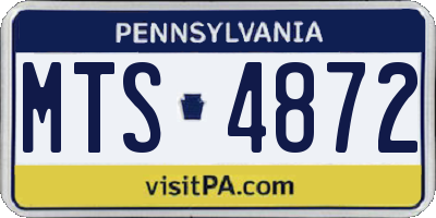 PA license plate MTS4872