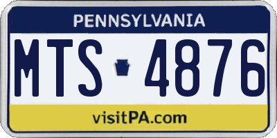 PA license plate MTS4876