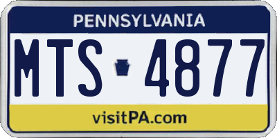 PA license plate MTS4877