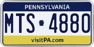 PA license plate MTS4880