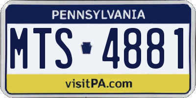 PA license plate MTS4881