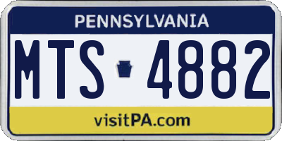PA license plate MTS4882