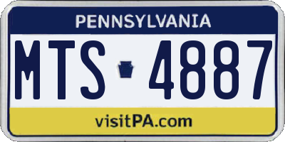 PA license plate MTS4887