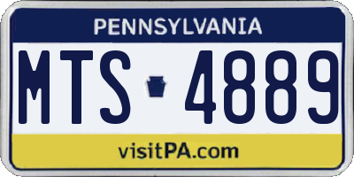 PA license plate MTS4889