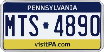 PA license plate MTS4890